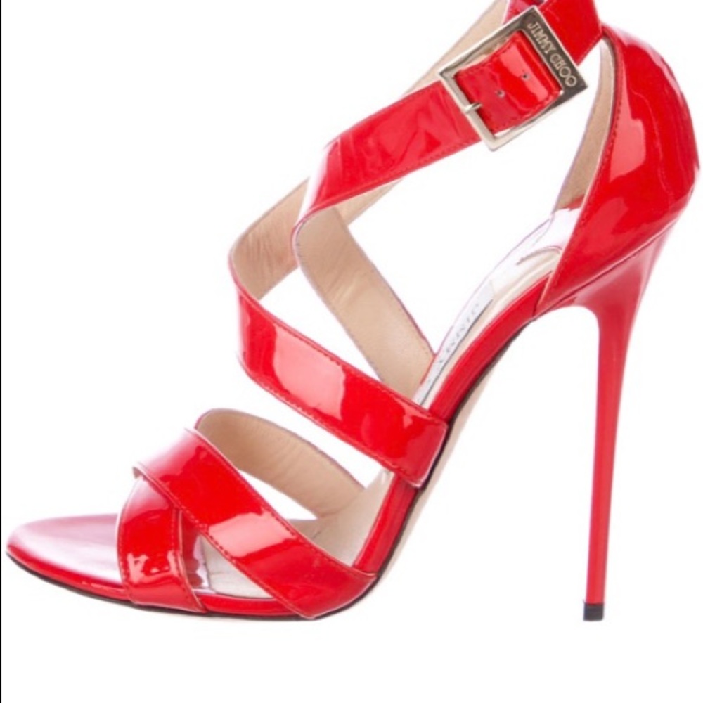 Jimmy Choo red sandals, size 36.5/ 6.5